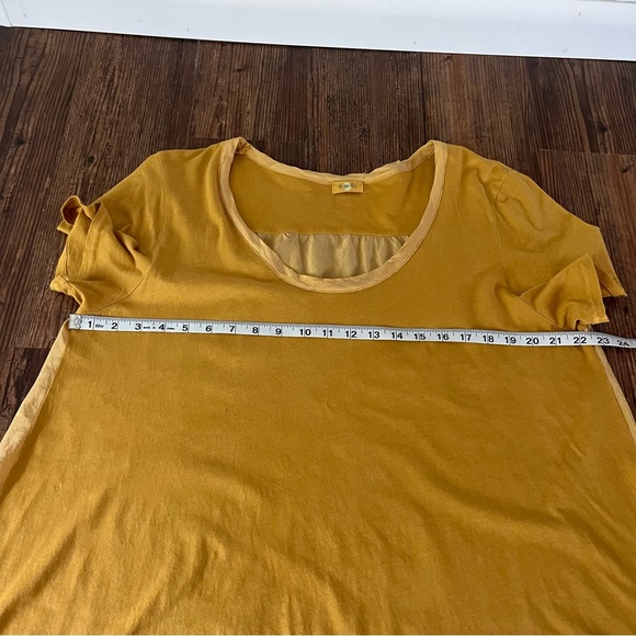CP Shades Earth Yellow Golden Colored Cotton/Silk Flowy Tee Size Large - Picture 3 of 10